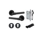20623KENTR60KT - Helsinki Lever - Round Rose Entrance Kit with Separate High Security Lock - Matt Black - Entrance