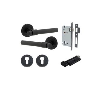 Helsinki Lever - Round Rose Entrance Kit with Separate High Security Lock