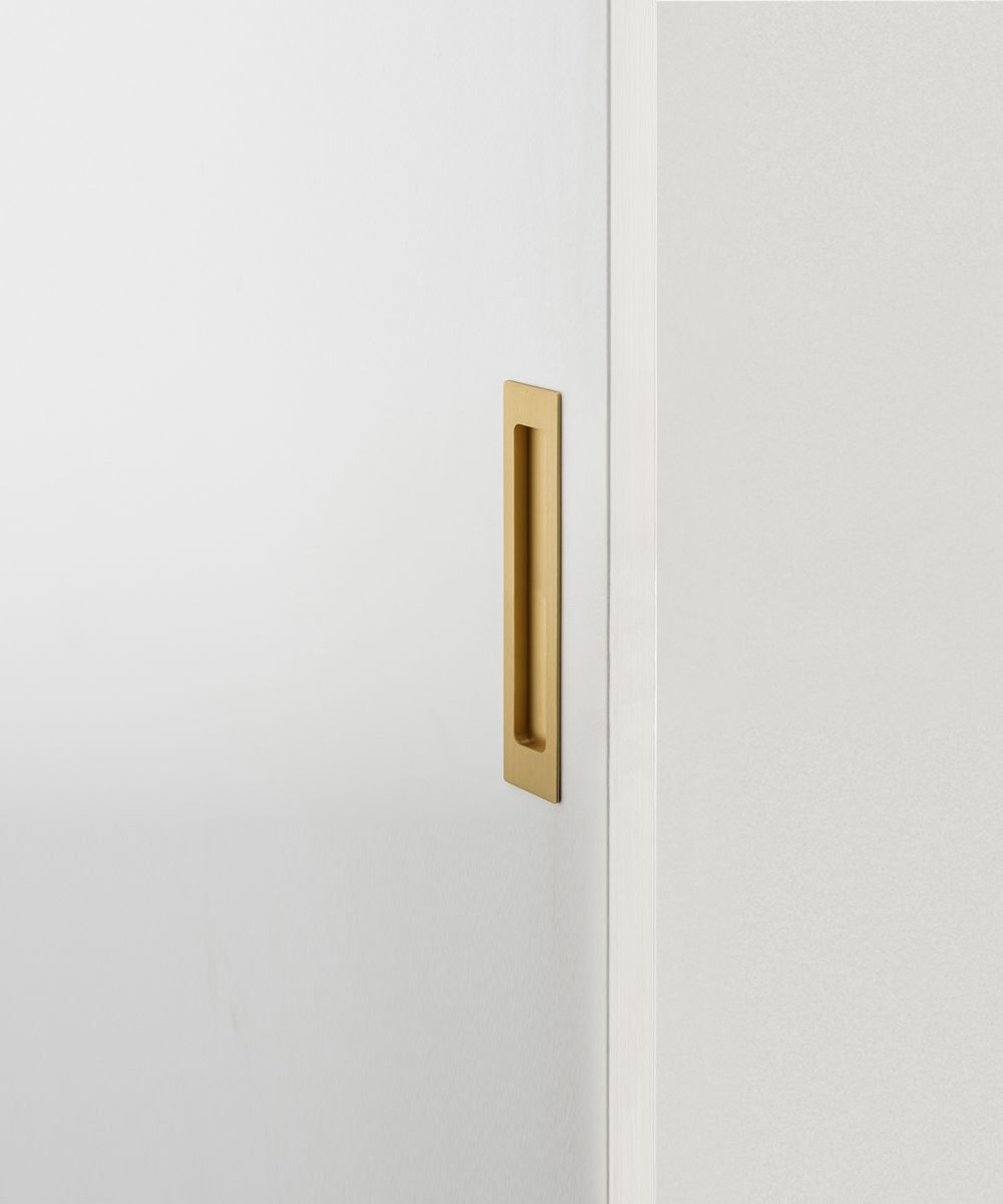21786 - Rectangular Flush Pull - Brushed Gold PVD - Passage