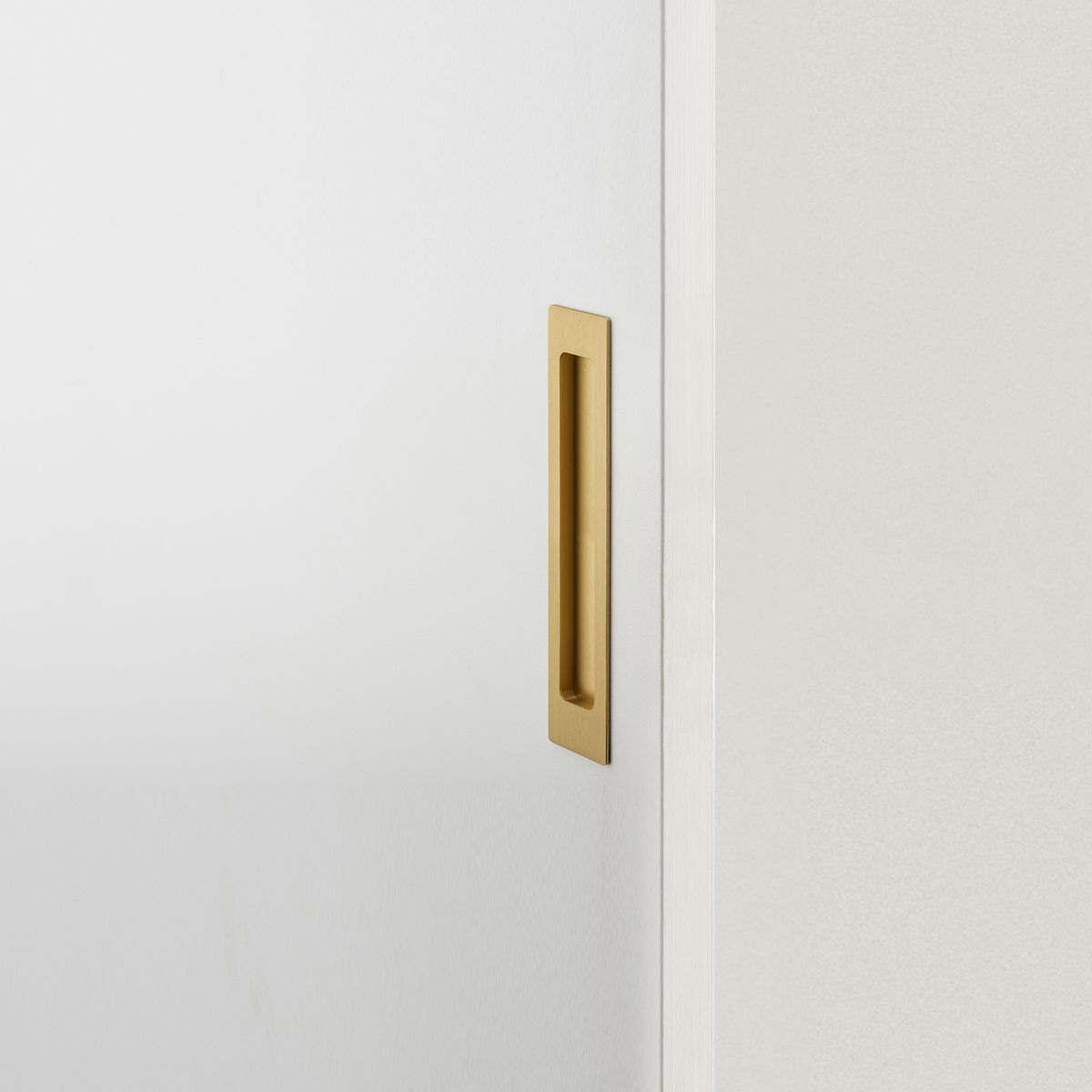 21786 - Rectangular Flush Pull - Brushed Gold PVD - Passage