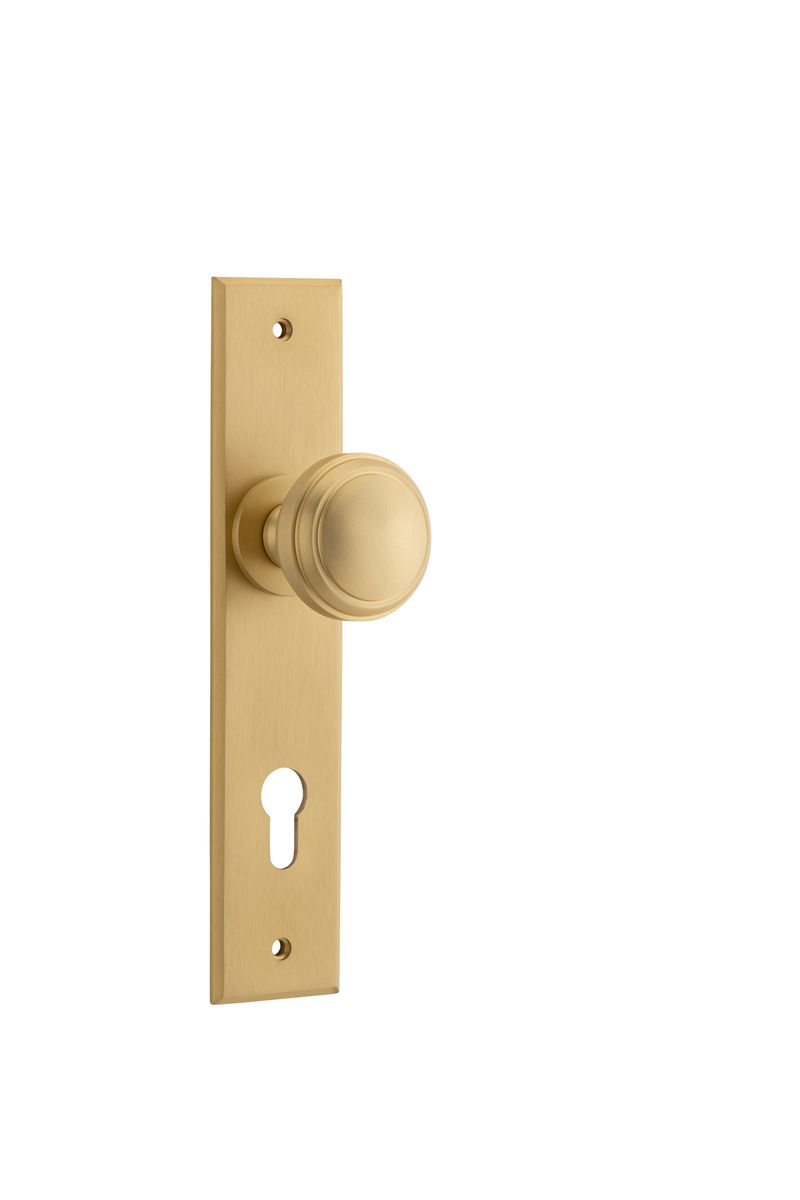 10831E85 - Paddington Knob - Chamfered Backplate - Brushed Brass - Entrance