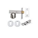 22154K60KTER - Euro Mortice Deadbolt Kit - 60mm Backset with Round Euro Escutcheon Key/Thumb - Polished Chrome - Entrance