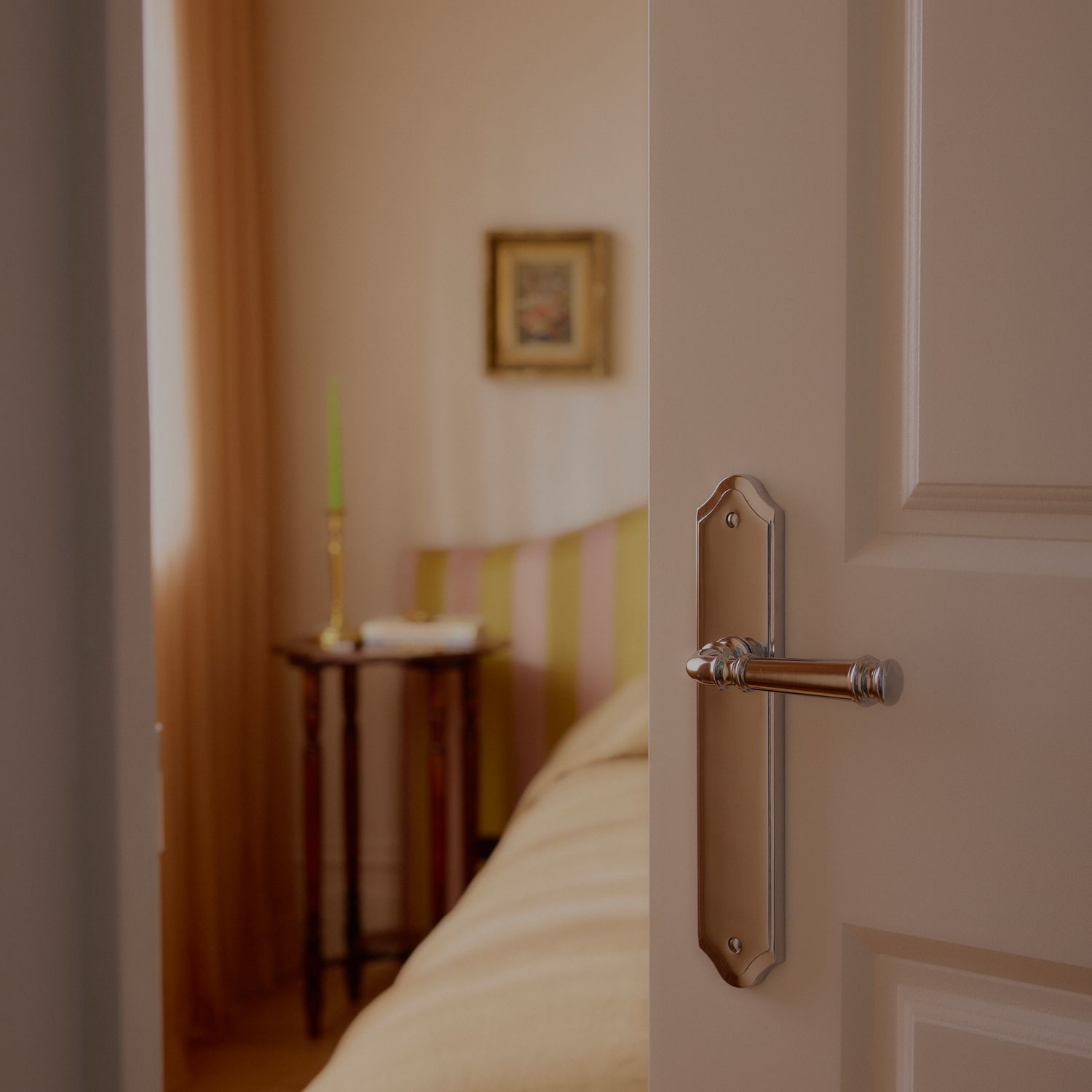 10218KPASS60 - Verona Lever - Shouldered Backplate Passage Kit - Polished Brass - Passage