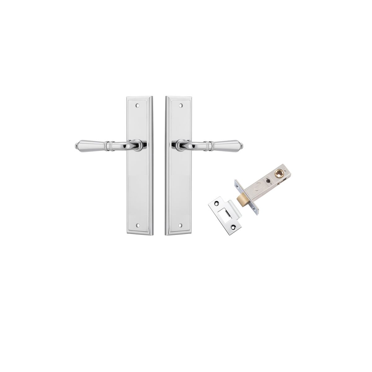 11736KPASS60 - Sarlat Lever - Stepped Backplate Passage Kit - Polished Chrome - Passage