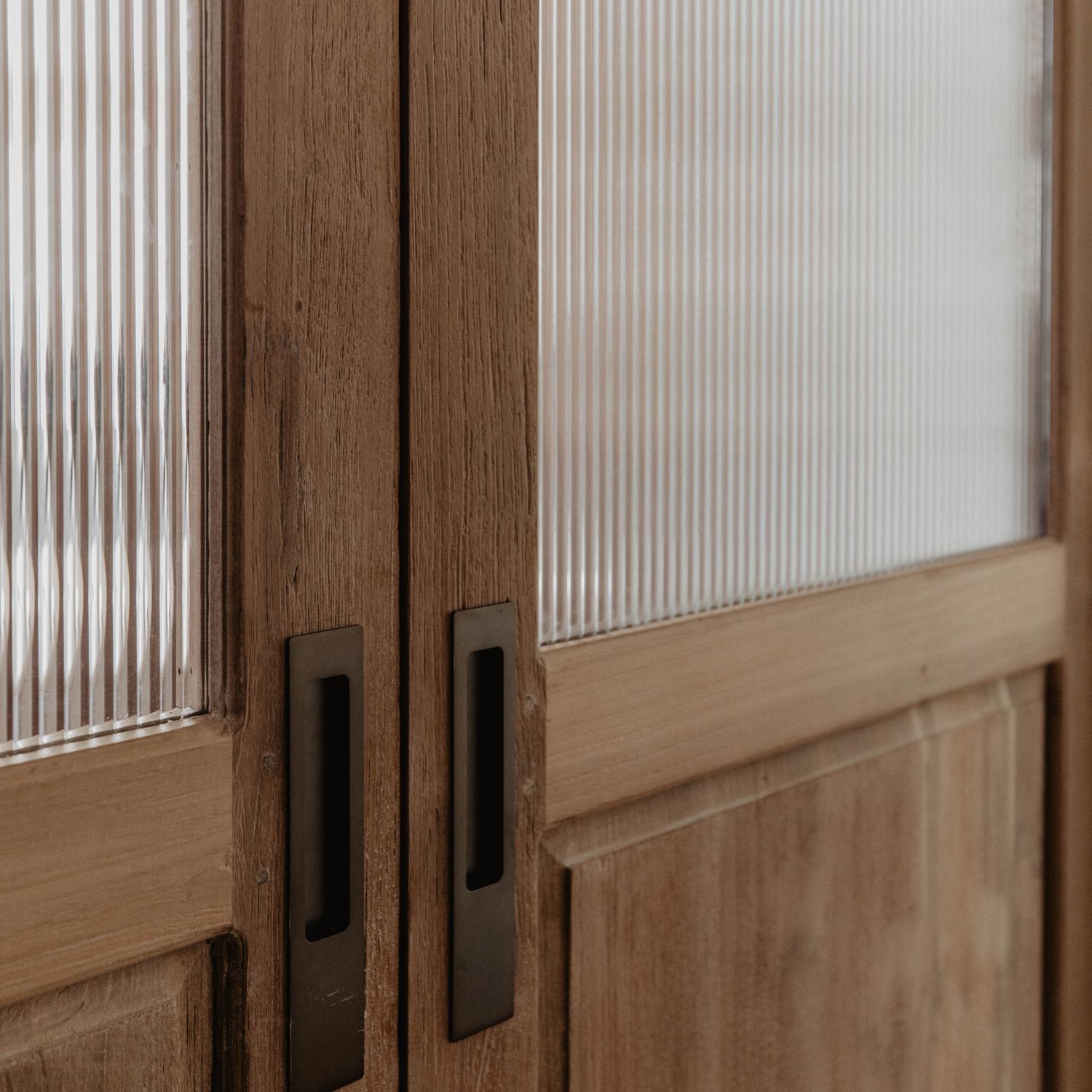 21411E - Rectangular Sliding Door Pull Entrance Kit with High Security Lock - Signature Brass - Entrance