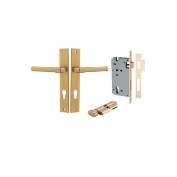 Helsinki Lever - Rectangular Backplate Entrance Kit with High Security Lock
