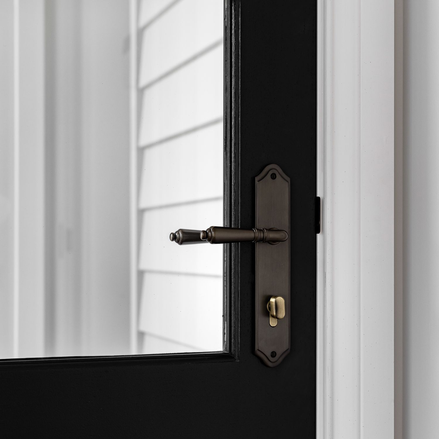 10218KPASS60 - Verona Lever - Shouldered Backplate Passage Kit - Polished Brass - Passage