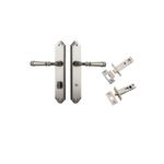 14718KPRIV60 - Verona Lever - Shouldered Backplate Privacy Kit with Privacy Turn - Satin Nickel - Privacy