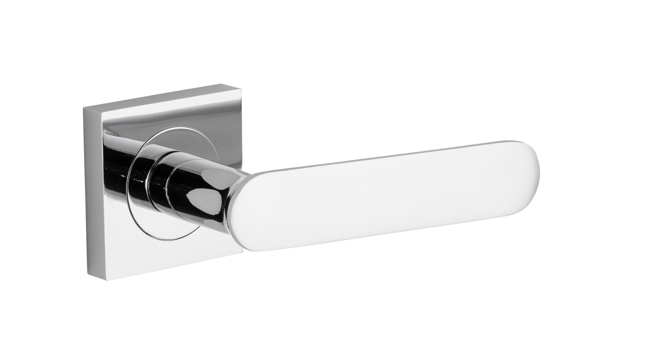 0404 - Bronte Lever - Square Rose - Polished Chrome - Passage