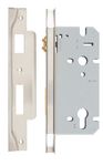 6105 - Rebated 85mm Euro Roller Mortice Locks - 60mm Backset - Satin Nickel