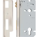 6105 - Rebated 85mm Euro Roller Mortice Locks - 60mm Backset - Satin Nickel