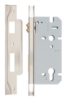 Rebated 85mm Euro Roller Mortice Locks - 60mm Backset