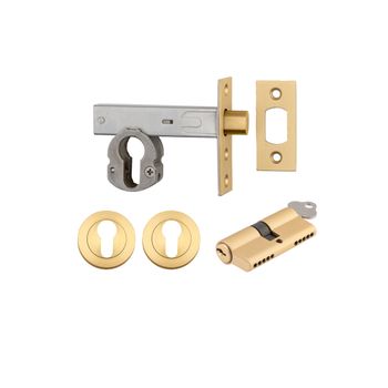 Euro Mortice Deadbolt Kit - 60mm Backset with Round Euro Escutcheon Key/Key