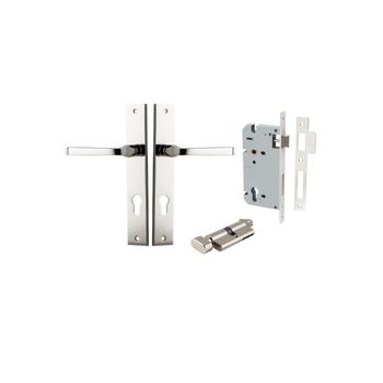 Annecy Lever - Rectangular Backplate Entrance Kit with High Security Lock