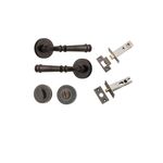 0311KPRIV60 - Verona Lever - Round Rose Privacy Kit with Separate Privacy Turn - Signature Brass - Privacy