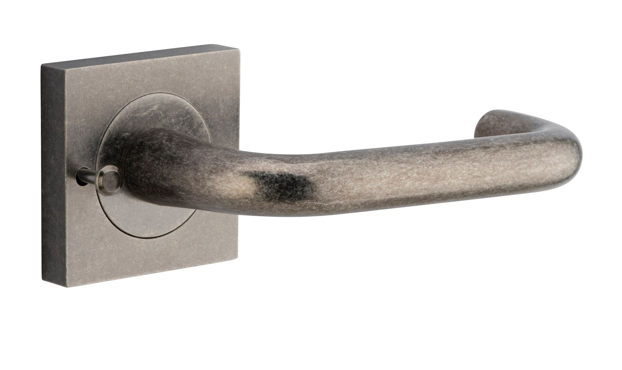 20367KIBPRIV60 - Oslo Lever - Square Rose (Inbuilt Privacy) - Distressed Nickel - Privacy