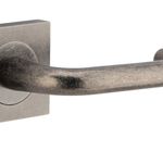 20367KIBPRIV60 - Oslo Lever - Square Rose (Inbuilt Privacy) - Distressed Nickel - Privacy