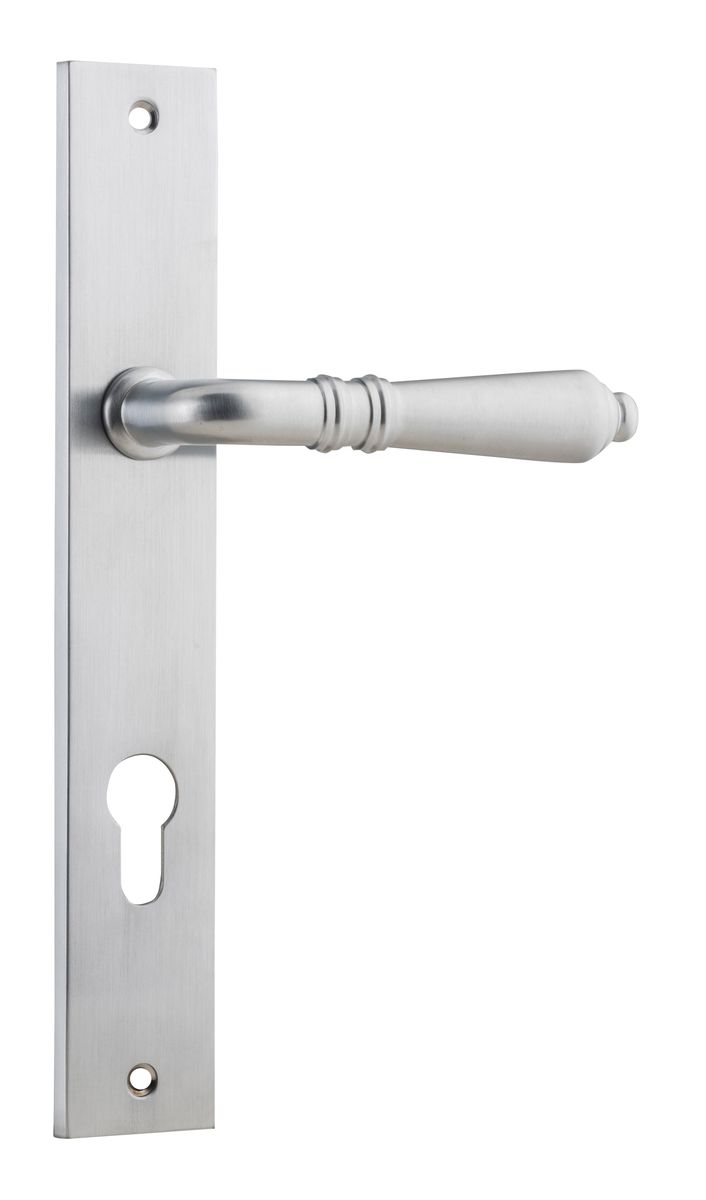 12200E85 - Sarlat Lever - Rectangular Backplate - Brushed Chrome - Entrance