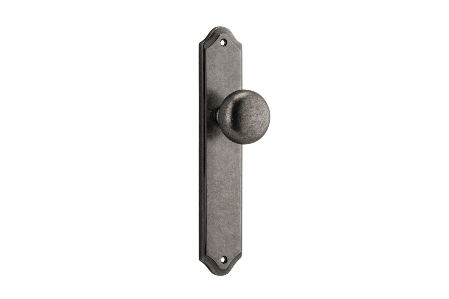 13828 - Cambridge Knob - Shouldered Backplate - Distressed Nickel - Passage