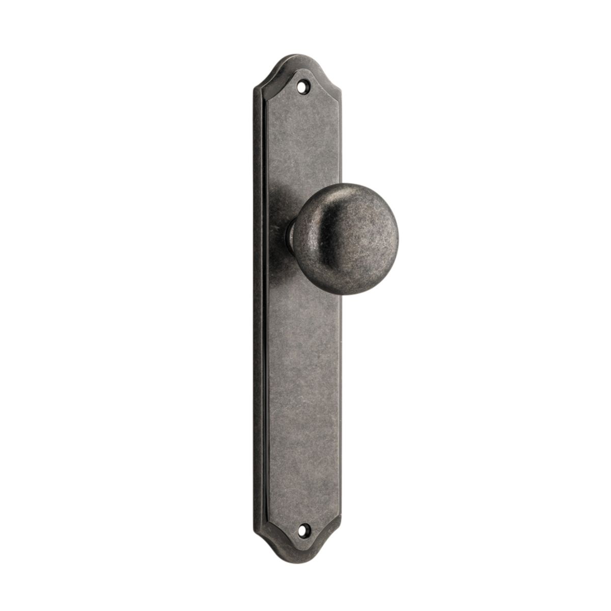 13828 - Cambridge Knob - Shouldered Backplate - Distressed Nickel - Passage