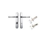 11730KPRIV60 - Verona Lever - Oval Backplate Privacy Kit with Privacy Turn - Polished Chrome - Privacy
