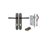 10876KENTR60KK - Copenhagen Lever - Oval Backplate Entrance Kit with High Security Lock - Signature Brass - Entrance