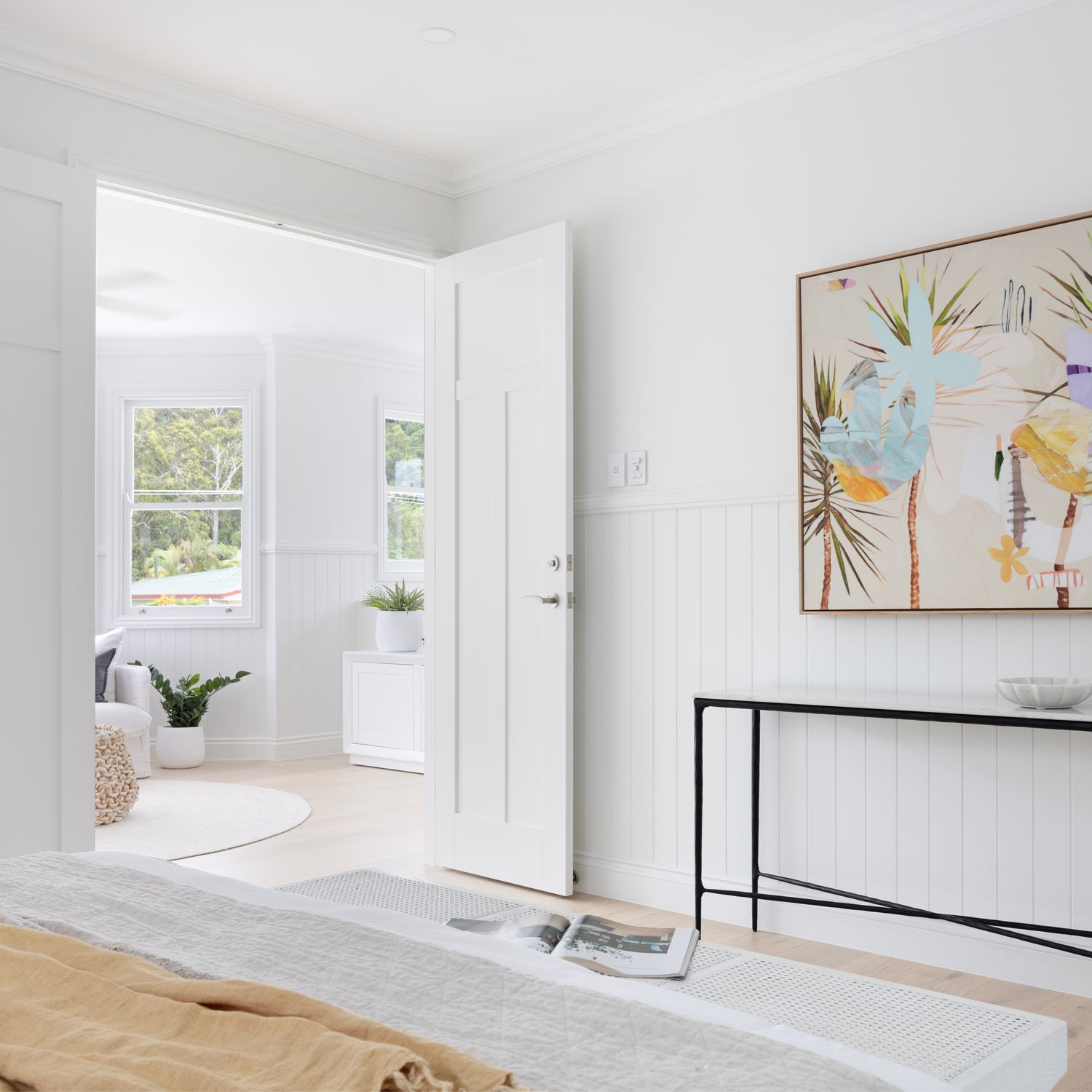 9364 - Oxford Lever - Round Rose - Brushed Brass - Passage