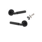 0353KPASS60 - Brunswick Lever - Round Rose Passage Kit - Matt Black - Passage