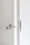 0359 - Brunswick Lever - Round Rose - Satin Nickel - Passage