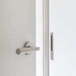 0359 - Brunswick Lever - Round Rose - Satin Nickel - Passage