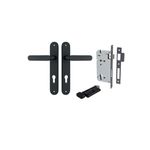 12764KENTR60KT - Bronte Lever - Oval Backplate Entrance Kit with High Security Lock - Matt Black - Entrance