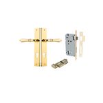 10200KENTR60KT - Sarlat Lever - Rectangular Backplate Entrance Kit with High Security Lock - Polished Brass - Entrance