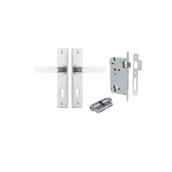 Bronte Lever - Chamfered Backplate Entrance Kit with High Security Lock
