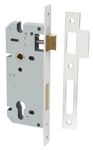 6090 - 85mm Euro Mortice Locks - 45mm Backset - Polished Nickel