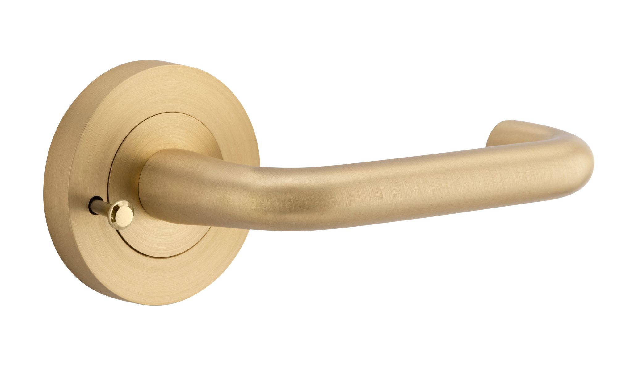 20356KIBPRIV60 - Oslo Lever - Round Rose (Inbuilt Privacy) - Brushed Brass - Privacy