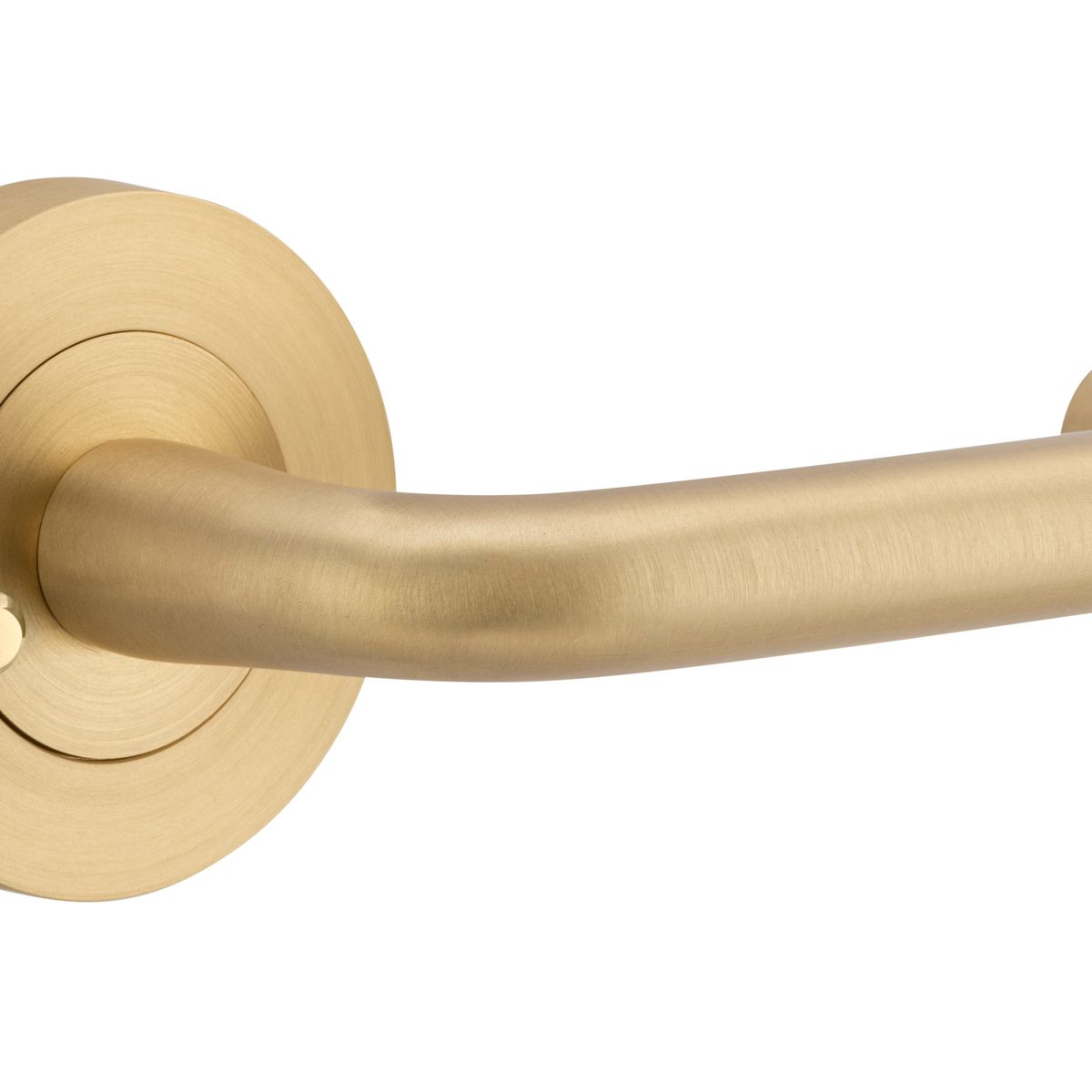 20356KIBPRIV60 - Oslo Lever - Round Rose (Inbuilt Privacy) - Brushed Brass - Privacy
