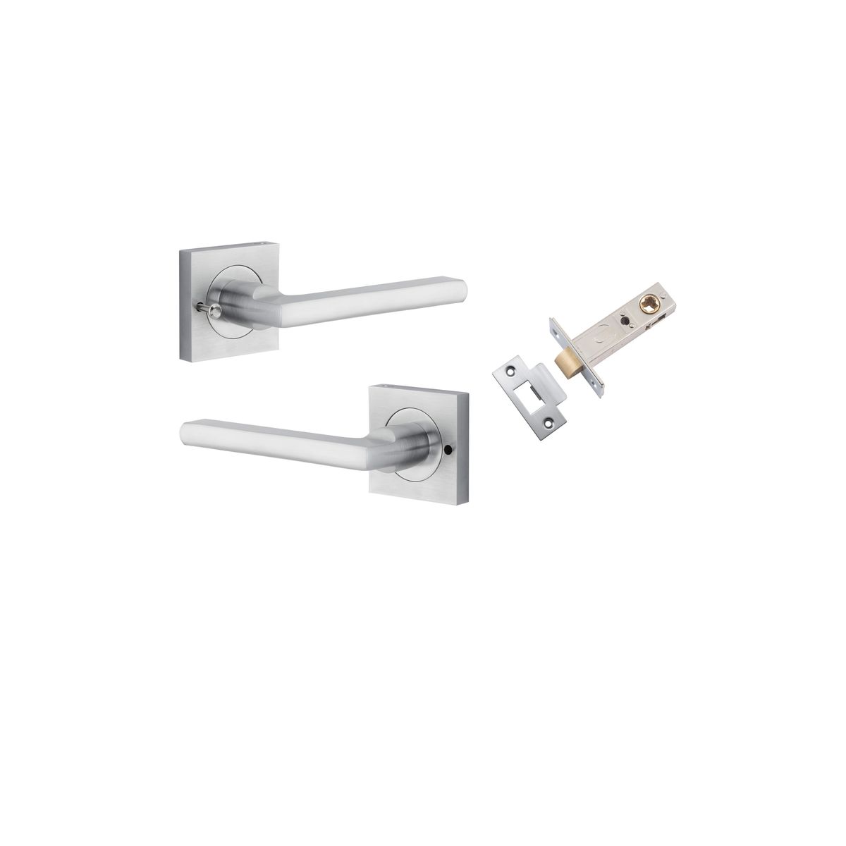 0275KIBPRIV60 - Baltimore Lever - Square Rose (Inbuilt Privacy) - Brushed Chrome - Privacy