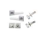 21185KPRIV60 - Osaka Lever - Square Rose Privacy Kit with Separate Privacy Turn - Brushed Chrome - Privacy