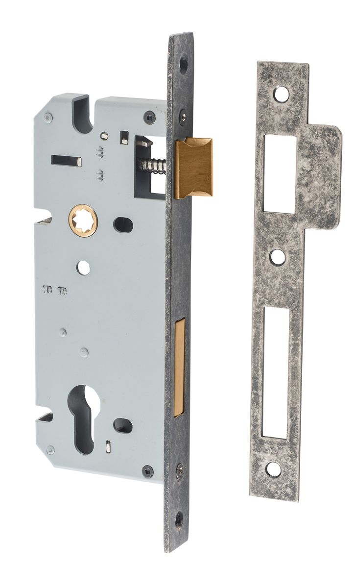 6082 - 85mm Euro Mortice Locks - 45mm Backset - Distressed Nickel