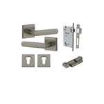 16871KENTR60KT - Osaka Lever - Square Rose Entrance Kit with Separate High Security Lock - Graphite PVD - Entrance