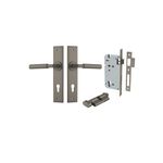 16794KENTR60KT - Berlin Lever - Chamfered Backplate Entrance Kit with High Security Lock - Graphite PVD - Entrance