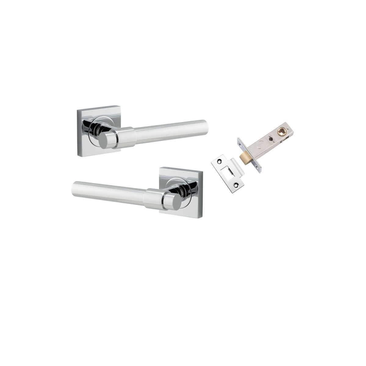 21204KPASS60 - Helsinki Lever - Square Rose Passage Kit - Polished Chrome - Passage