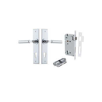 Berlin Lever - Chamfered Backplate Entrance Kit with High Security Lock
