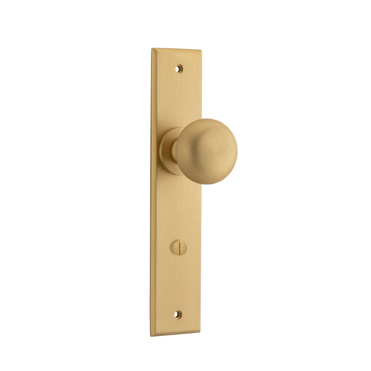 15446P85 - Cambridge Knob - Chamfered Backplate - Brushed Brass - Privacy