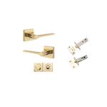 0430KPRIV60 - Como Lever - Square Rose Privacy Kit - Polished Brass - Privacy