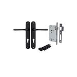 12732KENTR60KT - Annecy Lever - Oval Backplate Entrance Kit with High Security Lock - Matt Black - Entrance