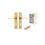 16366KENTR60KT - Osaka Lever - Chamfered Backplate Entrance Kit with High Security Lock - Brushed Gold PVD - Entrance
