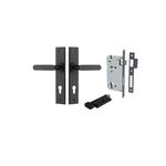 12784KENTR60KT - Bronte Lever - Chamfered Backplate Entrance Kit with High Security Lock - Matt Black - Entrance