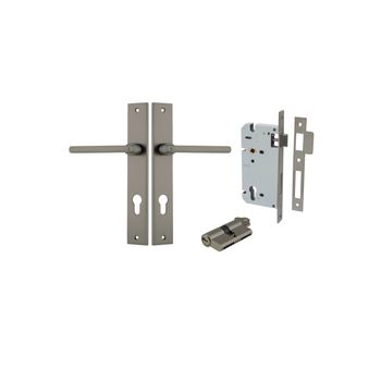 Baltimore Lever - Rectangular Backplate Entrance Kit with High Security Lock
