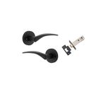 9223KIBPRIV60 - Oxford Lever - Round Rose (Inbuilt Privacy) - Matt Black - Privacy